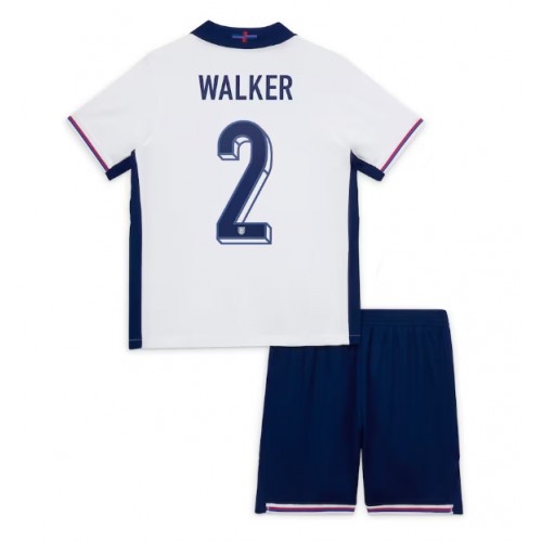 Fotbalové Dres Anglie Kyle Walker #2 Dětské Domácí ME 2024 Krátký Rukáv (+ trenýrky)